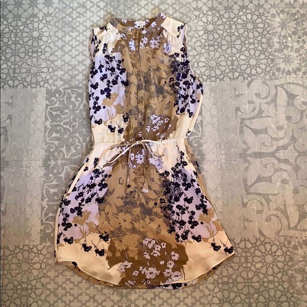 Aritzia floral silk sleeveless dress